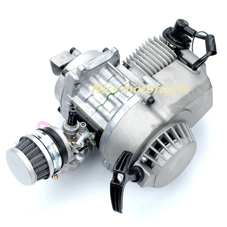 

mini 49CC children's motocross sports car ATV 2-stroke engine is started the whole chain complete