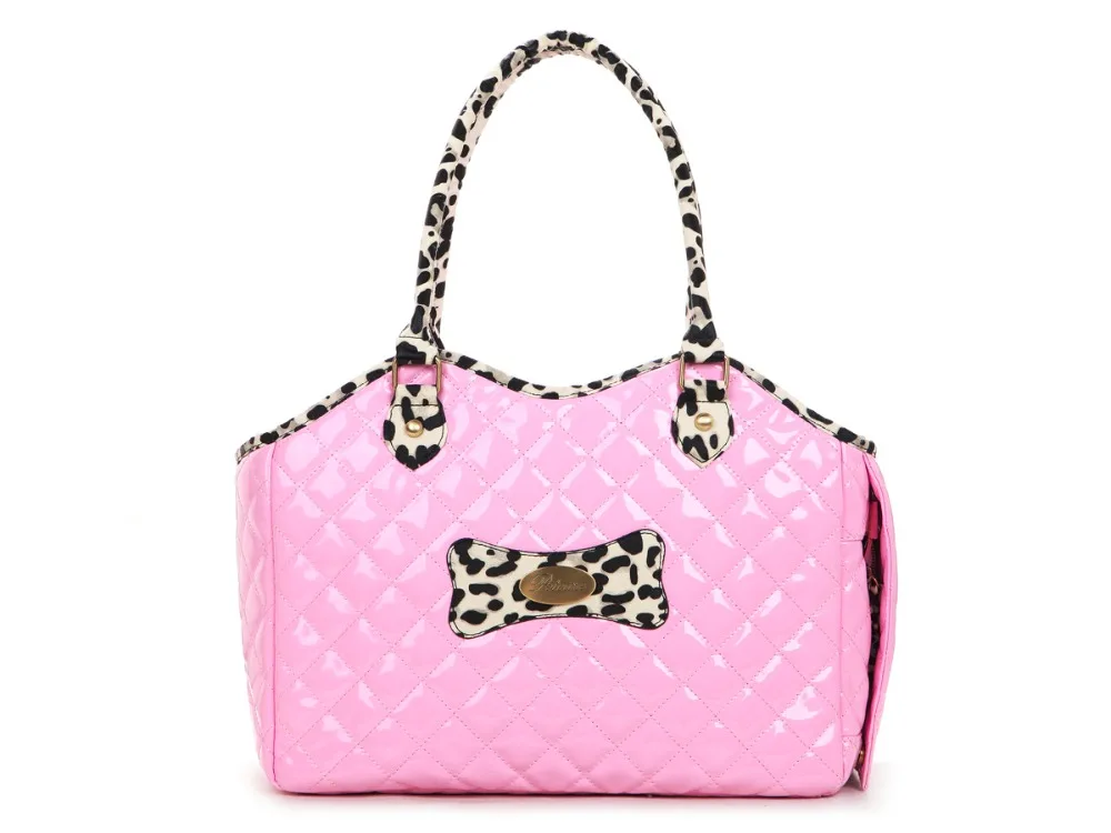 Розовый Pu хлопок Mixted вышивка Pet переноска для собак Сумка Мода маленький щенок товары для собак