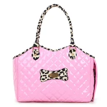 Розовый Pu хлопок Mixted вышивка Pet переноска для собак Сумка Мода маленький щенок товары для собак