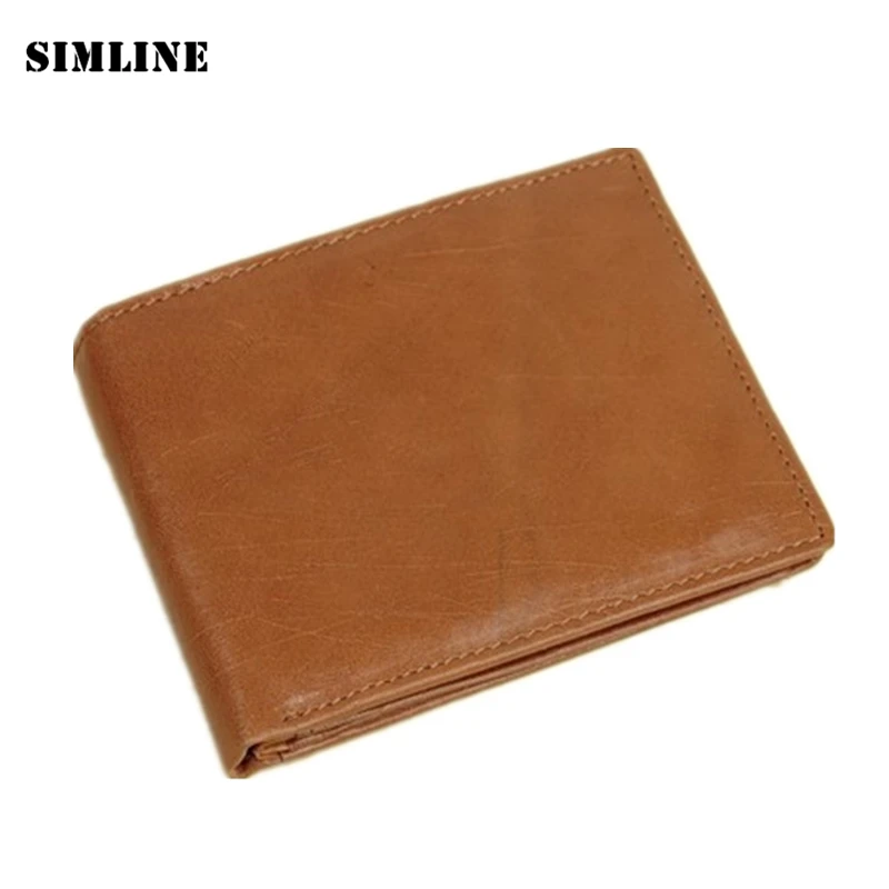 

High Quality Vintage Brand Designer 100% Top Genuine Cowhide leather Men Short Wallet Wallets Purse With Coin Pocket Card Holder
