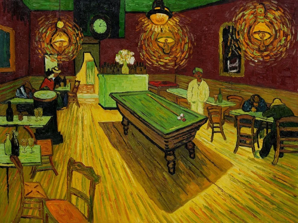 

Canvas Wall Picture Scenery Oil Painting for Bedroom Hotel Home Decor The Night Cafe by Vincent Van Gogh Painting Handpainted