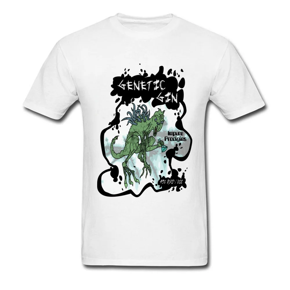 ##BUY Genetic Gin 2018 New Listing Man T shirts White Cotton Tees Shirt Funny Dinosaur Cartoon Printed For Adult