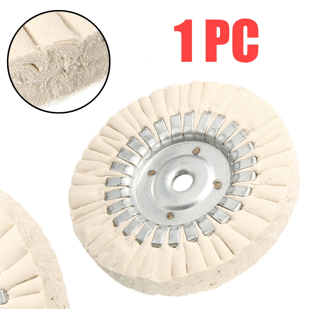 

6 Inch 25mm Hole Cotton Lint Cloth Buffing Grinding Wheel Arbor Polisher Disc Pad Polishing Wheel