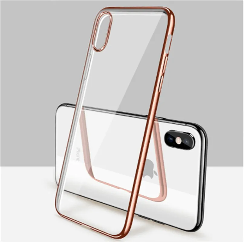 

Luxury Case For iPhone XS MAX XR X 8 Plus 6 6S Plus 7 Plus Ultra Thin Crystal Rubber Plating TPU Back Case Cover Coque