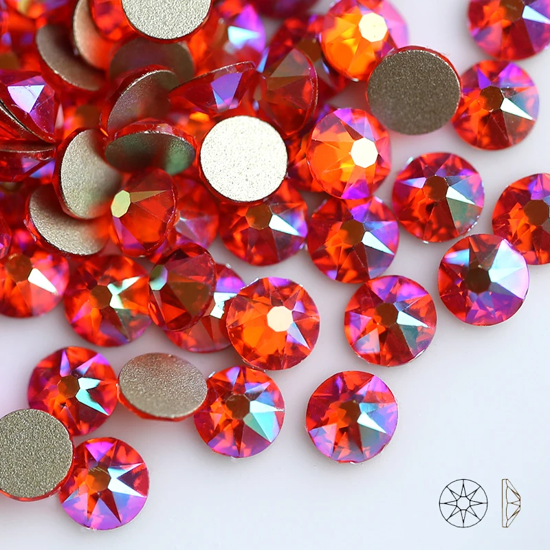 

Hyacinth AB SS16 SS20 (16 Cut Faces) Non Hot-fix Rhinestone Flatback Crystal Glass Glue On Rhinestone For Garments Gem