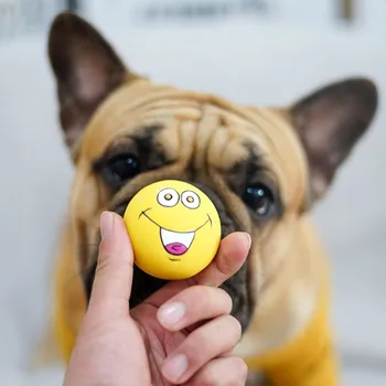 

Pets Dog Sound Toys The Ball A Molar Tooth Bite Training Poodle Than Bear Method Bucket Rubber Colourful Expression Egg Toys