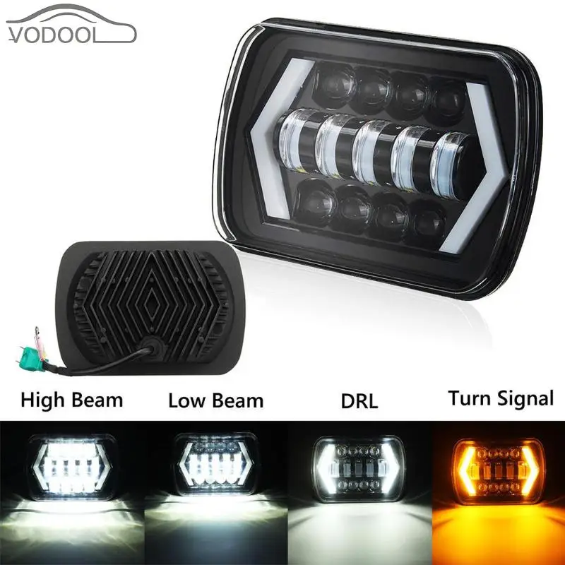 

5*7" 55W LED Projector Headlight DRL Waterproof Work Light Lamp for Jeep Wrangler YJ Cherokee XJ for Toyota Pickup Offroad Truck