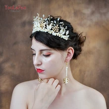YouLaPan HP196 свадебный головной убор свадебная тиара бисером свадебные аксессуары для волос корона для волос невесты ювелирные изделия свадебная корона для волос