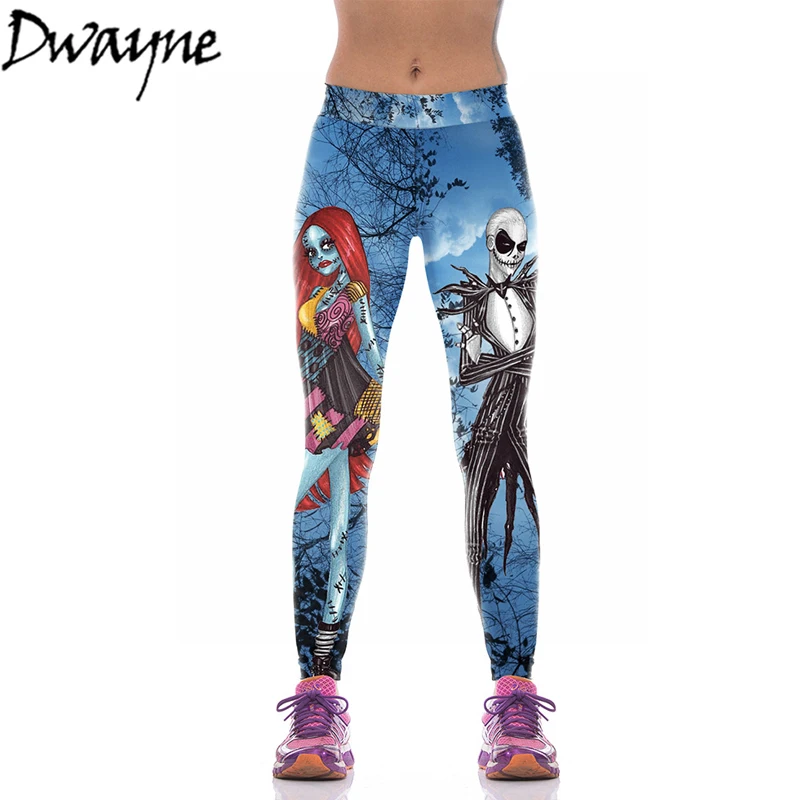 

Halloween Jack Skellington Leggings Women The Nightmare Before Christmas Plus Size Pants Digital Print Fitness Women Leggings