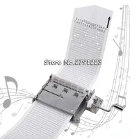 30-note Tapes Hand Crank Music Mechanical Musical Box with Hole Puncher 3 Strips Tapes Creative DIY Wooden Music Box new year 1