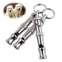 1pc Pet Supplies Ultrasonic Flute Dog Training Whistle With Key Chain Aluminium Alloy Puppy Dogs Adjustable