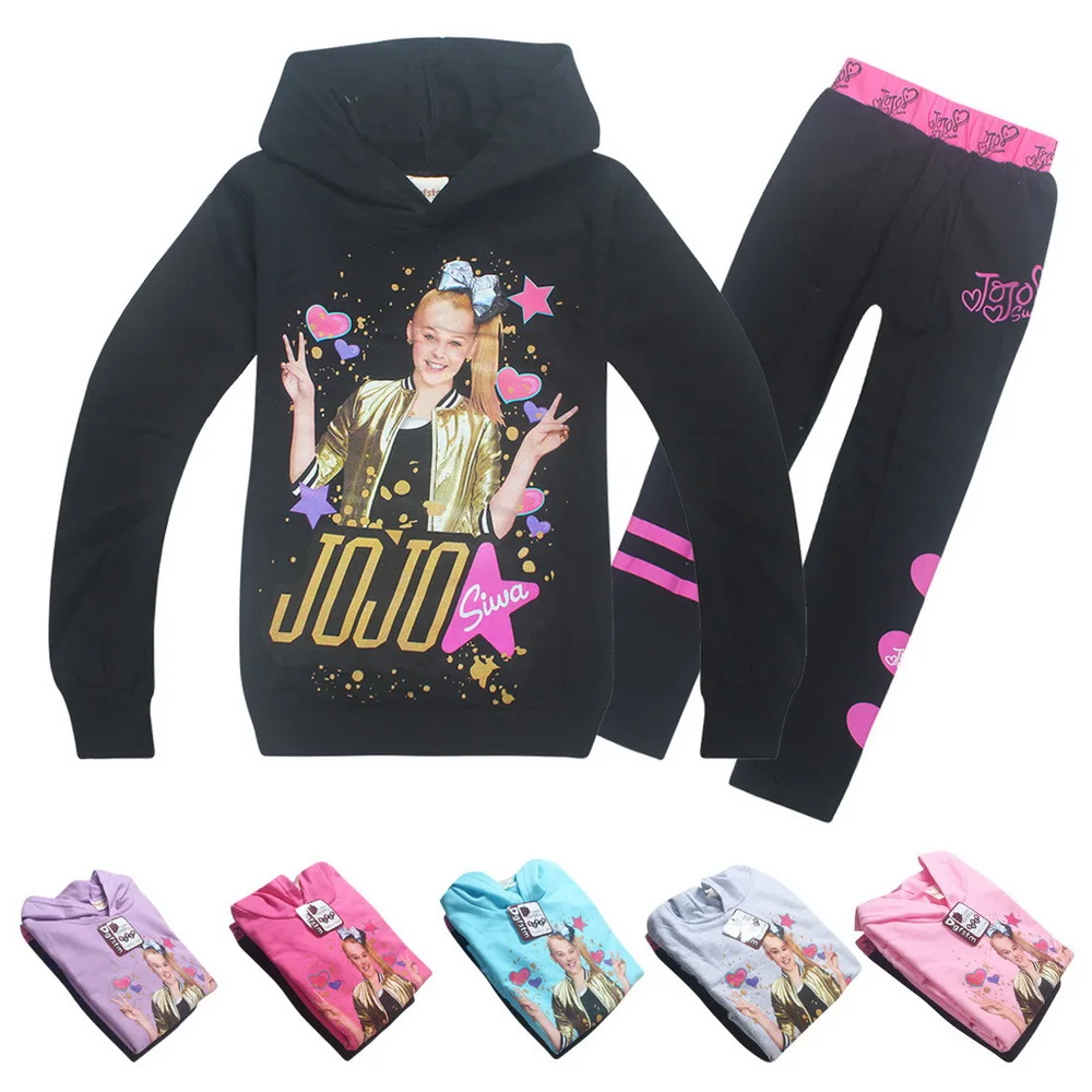 

Lovely JOJO siwa kids clothes girl hoodie baby rainbow hoody + black dance long trolls Ballerina Training thanksgiving outfits