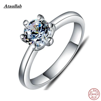 

Ataullah 6 Prongs 1 Carat 925 Silver SONA Diamond Rings for Women High Quality Sterling Silver Women Engagement Rings RWD855