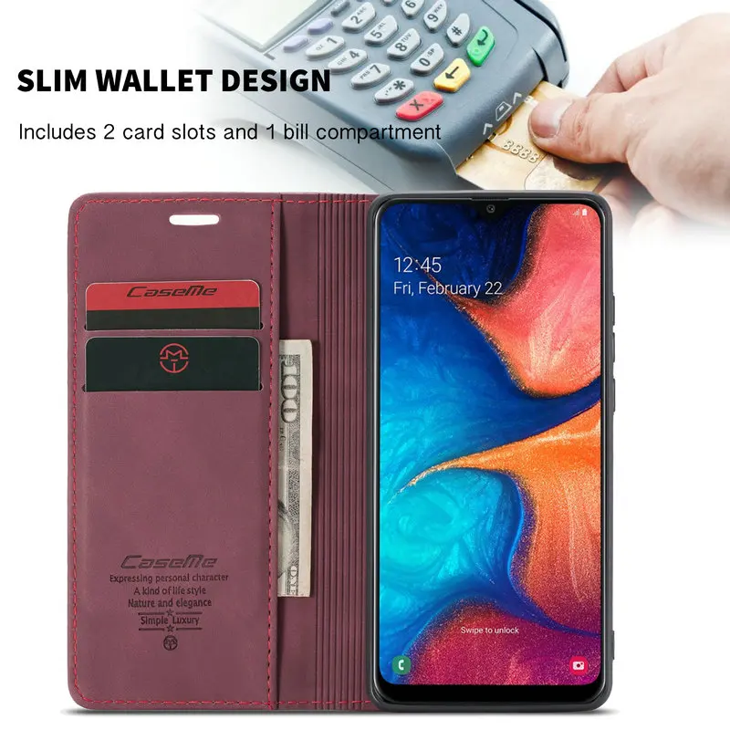 CaseMe Phone Case For Samsung Galaxy S10 5G Luxury Credit Card Stand Magnetic Leather Flip Cover For Samsung S10 5G S10Plus A70