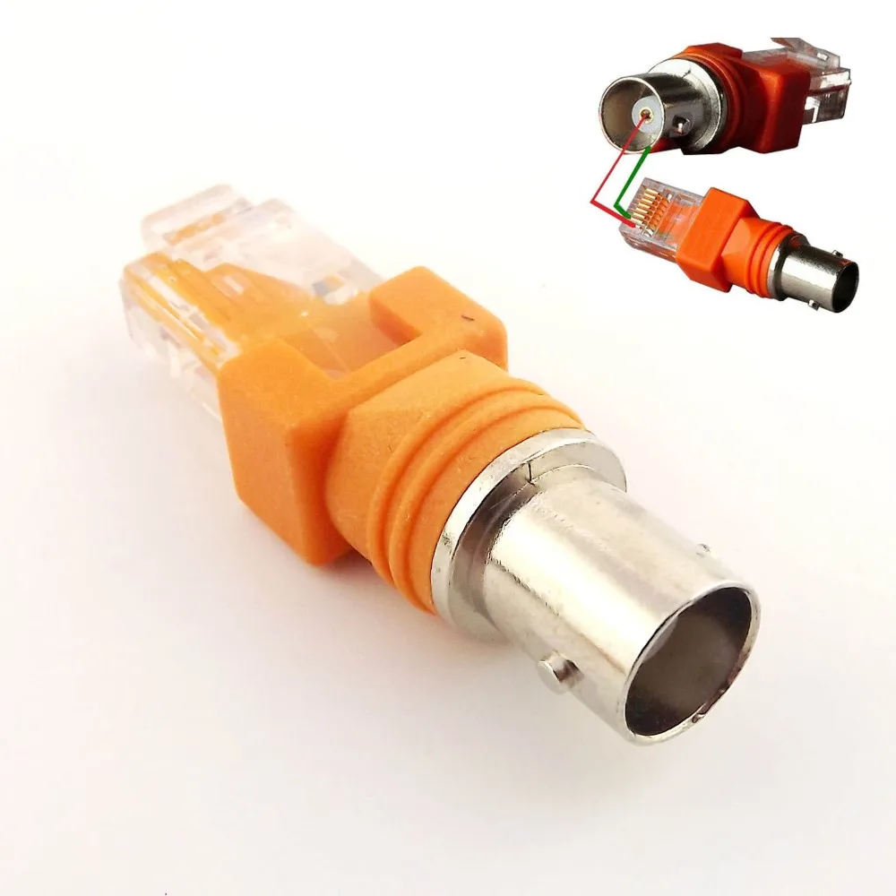 1x BNC Гнездовой к RJ45 Штекерный адаптер Разъем Шасси Панель Крепление Монитора
