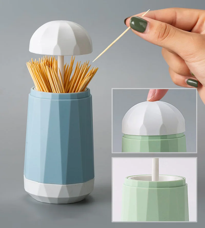 

Creative Popular Push-type Automatic Toothpick Box Cotton Swab for Home Table Household Hand Pressure Toothpick Holder Dispenser