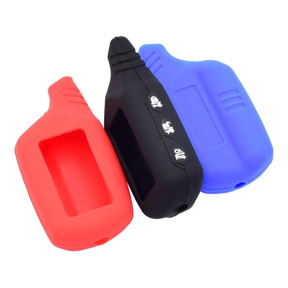 

Silicone Car Key Case For Starline Starlionr B9 B6 A91 A61 V7 Two Way Car Alarm LCD Remote Fob Cover Protector Skin Keychain Bag