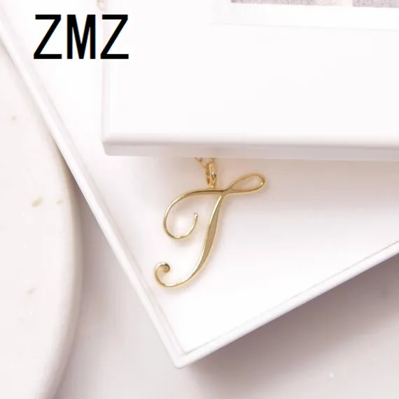 

ZMZ 2018 Europe/US fashion English letter pendant lovely letter T text necklace gift for mom/girlfriend party jewelry