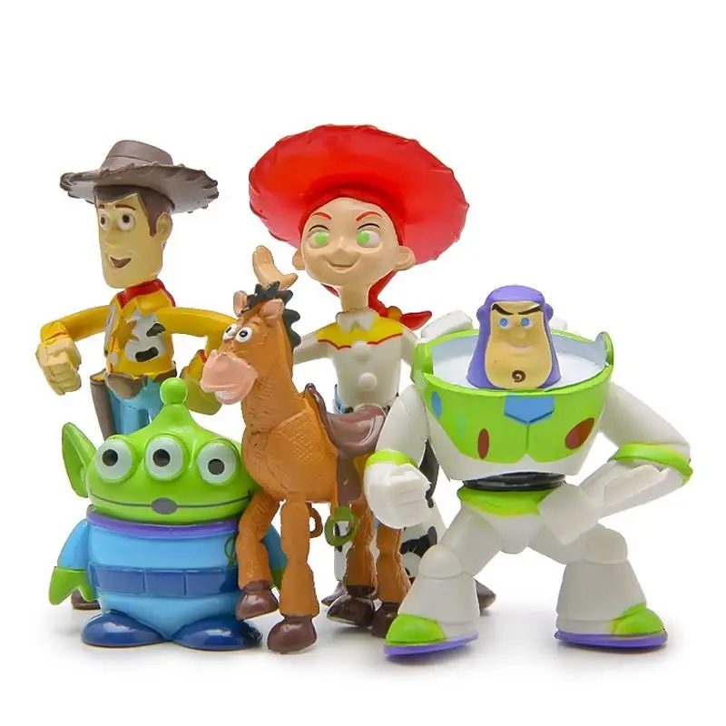 5pcs/set Toy Story Mini Figures Buzz Lightyear Woody Green men PVC