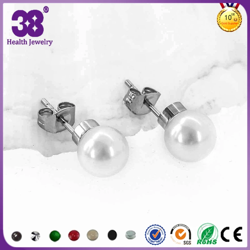 

38 Fashion Simple pearl Round Magnetic Alloy Hoop Earrings Trendy Silve/Gold Color Precious StoneWomen's Hoop Earrings