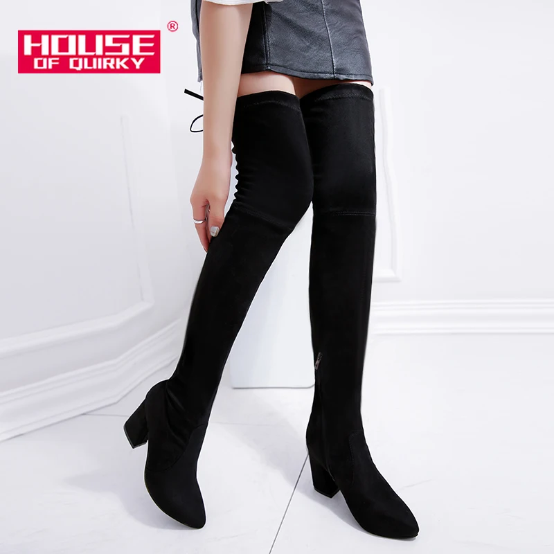

Spring and Autumn Women Shoes Comfortable Thigh High Boots Femme Denim Women Over The Knee Boots Women Thick Heel Botas Mujer