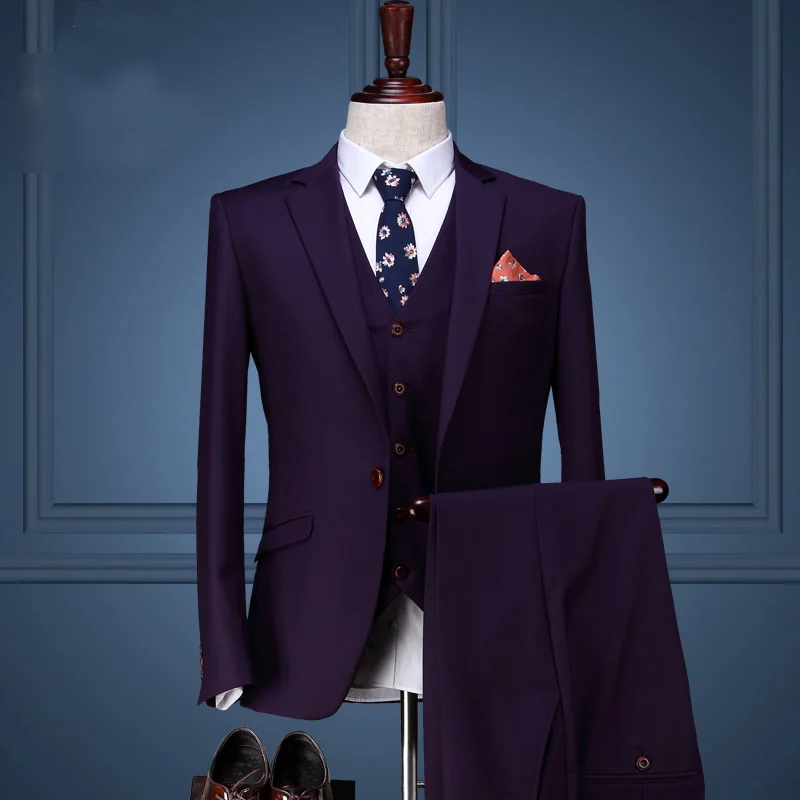 Buy High end Men's Purple Party Suits The Groom