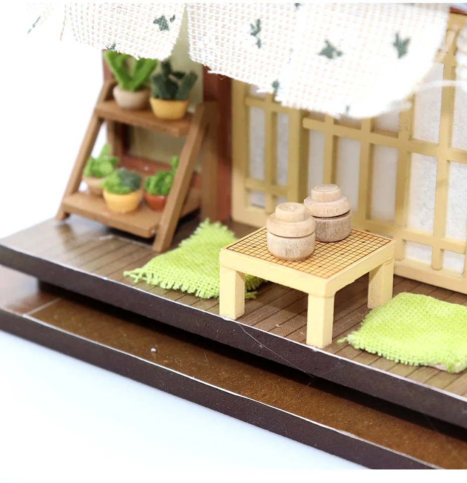 Кукольный дом мебель Diy в японском стиле миниатюрный 3D Деревянный миниатюрный кукольный домик игрушки для детей подарки на день рождения