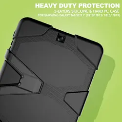 Новое поступление Гибридный армии Heavy Duty силиконовый чехол принципиально чехол для Samsung Galaxy Tab S2 T810 t813 t815 t819 9.7" планшеты + Бесплатный Pen