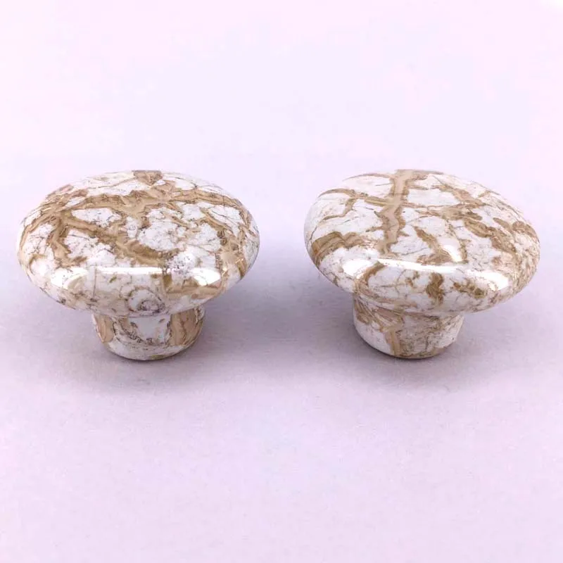 Retro Marble vein ceramic furniture handles drawer kitchen pull