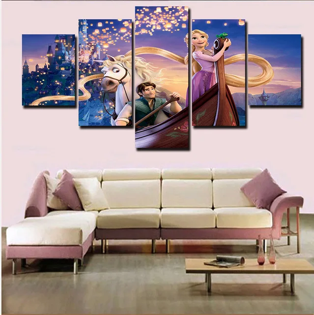 TANGLED SET b RAPUNZEL CANVAS WALL ART PLAQUES/PICTURES 