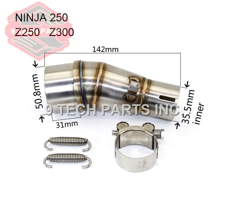 

Motorcycle Exhaust middle pipe stainless steel Muffler link pipe middle section adapter for kawasaki Ninja 250 250R Z250 Z300