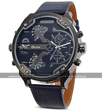 2016 Oulm 3548 Unisex Dual-movement Sports Mechanical Watch with GMT Dual Time Display, Thermometer & Compass