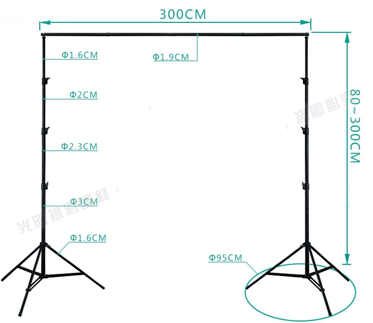  DHL 10Ft X 10Ft FREE BACKGROUND HOLDER 3M X 3M Adjustable Muslin Background Backdrop Support System