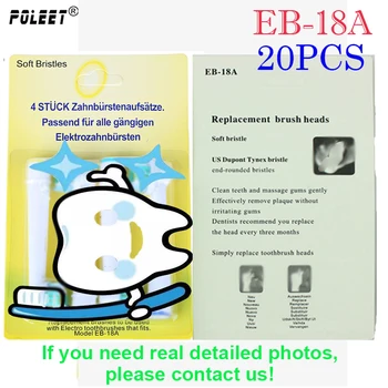 

Poleet 20Pcs/Lot Electric Toothbrush Replacement Heads EB-18A EB18A For Oral By Hygiene Soft Bristles 3D White Toothbrush Heads
