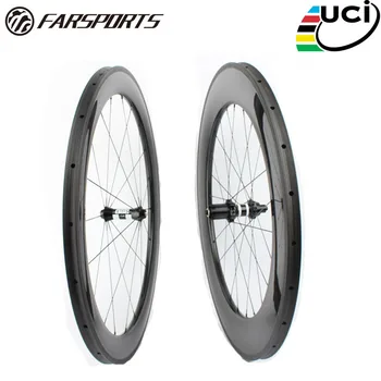

Farsports FSC6088-TM-25 DT350 high profile 60mm 88mm tubular carbon bike wheel,3K glossy carbon bicycle mixed wheelset 25mm wide