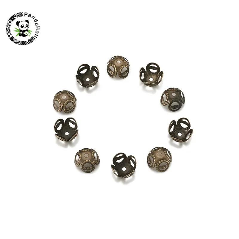 

pandahall 2000pcs 8x5mm Iron Flower Bead Caps End Cap for Jewelry Making Bracelet Necklace Accessories Findings Nickel Free