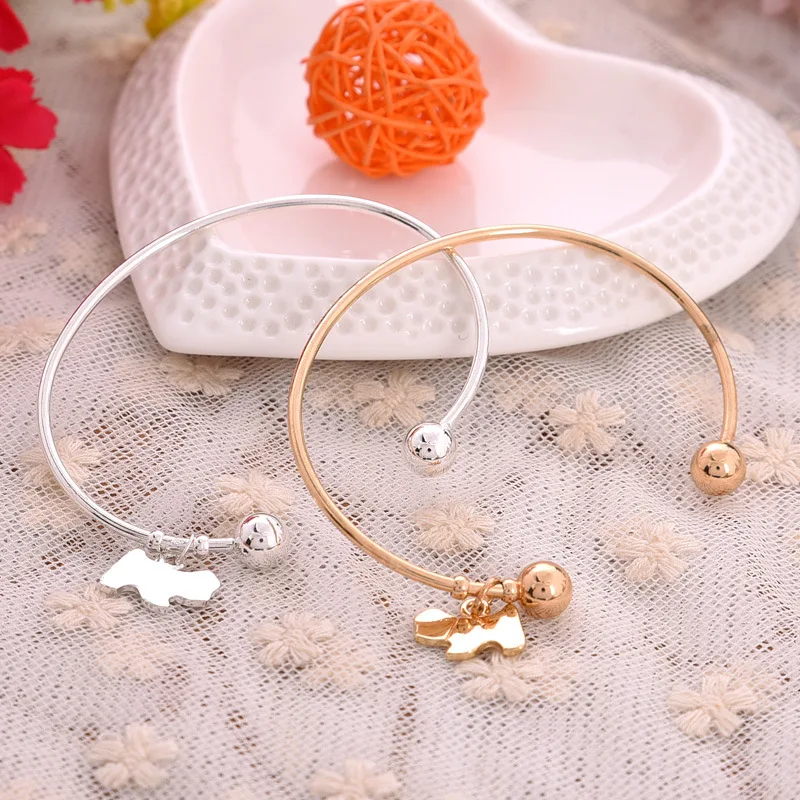 

New Korean Fashion Gold/Silver Cartoon Alloy Adjustable Bangles Opening Charm Bracelet Female Personality Jewelry Accessories
