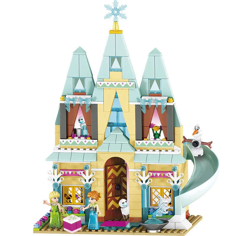 LOZ-Arendelle-ch-teau-blocs-de-construction-mod-le-ensemble-princesse-Anna-Elsa-no-l-cadeau