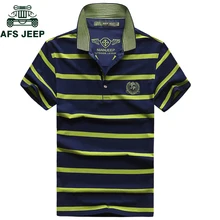 Высокое качество, полосатая деловая рубашка поло для мужчин, лето, хлопок, отложной воротник, поло, homme, размера плюс, 3XL, camisa Polo masculina