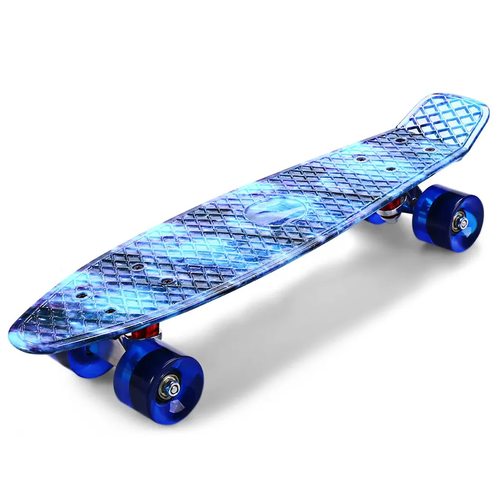 

22 inch CL-94 Printing Skateboard Starry Sky Pattern Blue Skateboard Complete Dragon Longboard Retro Cruiser Long Board