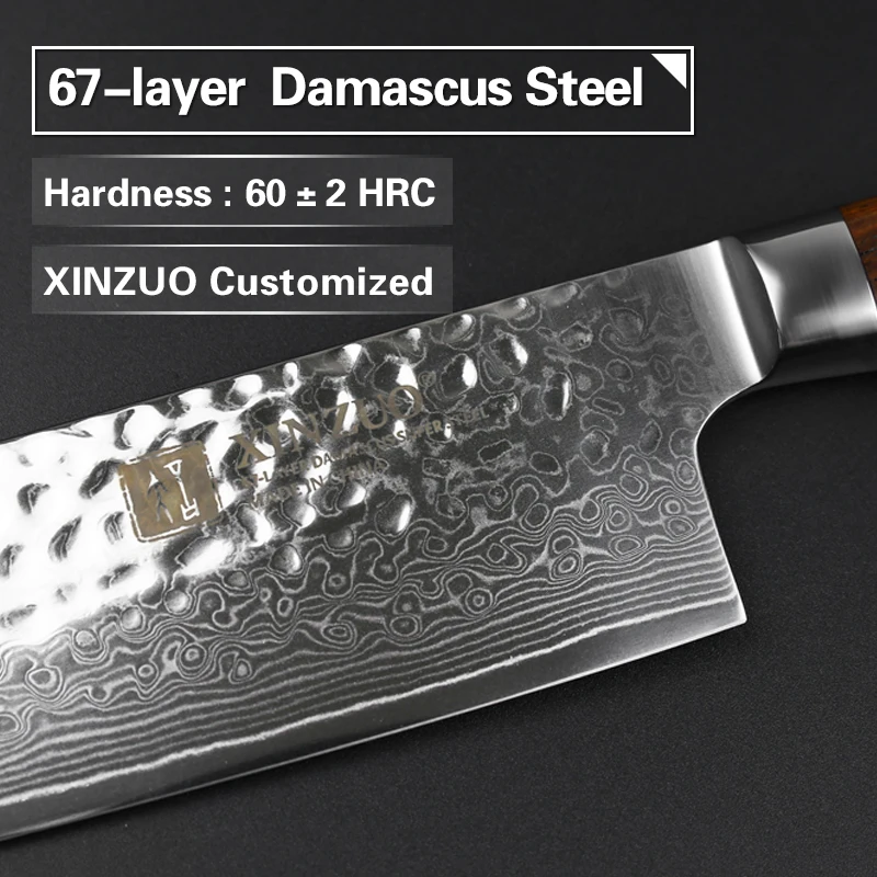 XINZUO 7 дюймов Ножи накири Дамасская сталь Китайский кухонный нож Stainlesss стальной