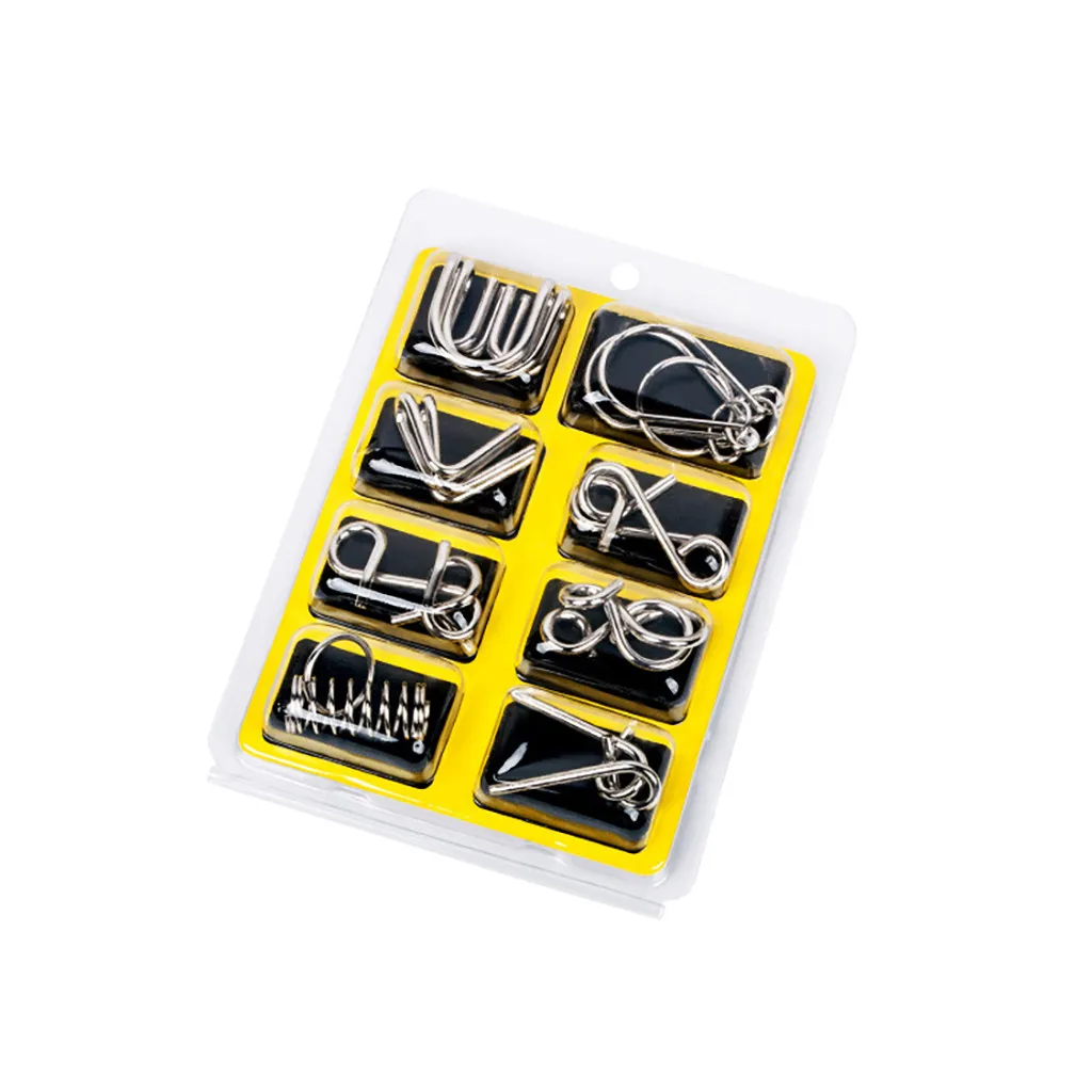 

Metal Puzzle Unlock Nine Chain Series Untie Ring Intelligence Buckle Eight Sets Fun Brain Game Challenge Toys Educational Toys