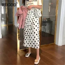RUGOD пятнистая Женская юбка с высокой талией А-образная прямая юбка винтажная свободная до середины икры свободная элегантная Весенняя женская юбка modis falda