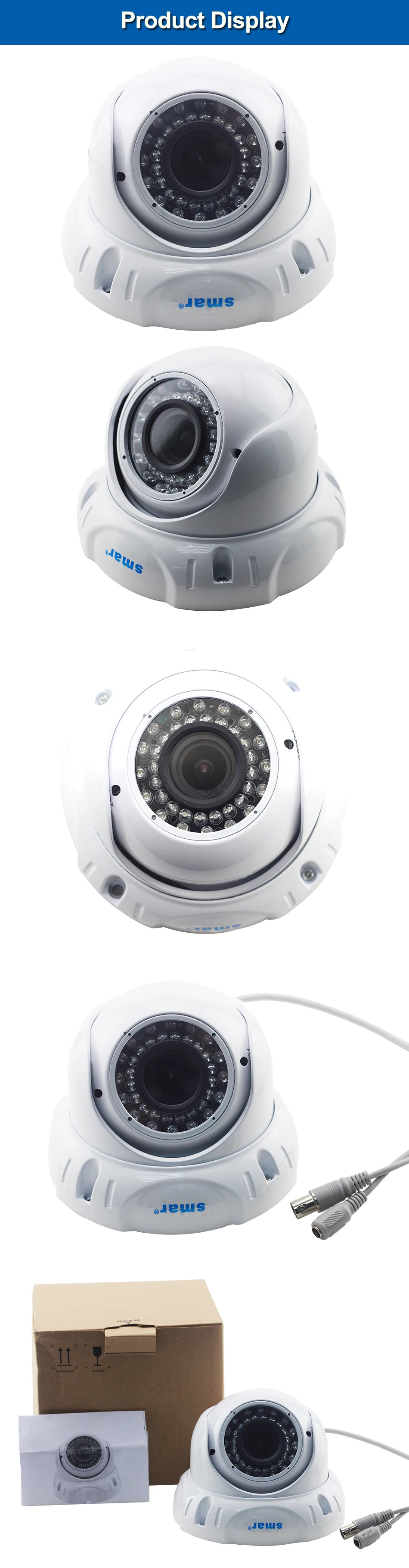 720 P/960 P/1080 P AHD камера 2.0mp 2,8-12 мм зум-объектив Антивандальная наружная купольная камера видеонаблюдения Bulilt IR-CUT фильтр