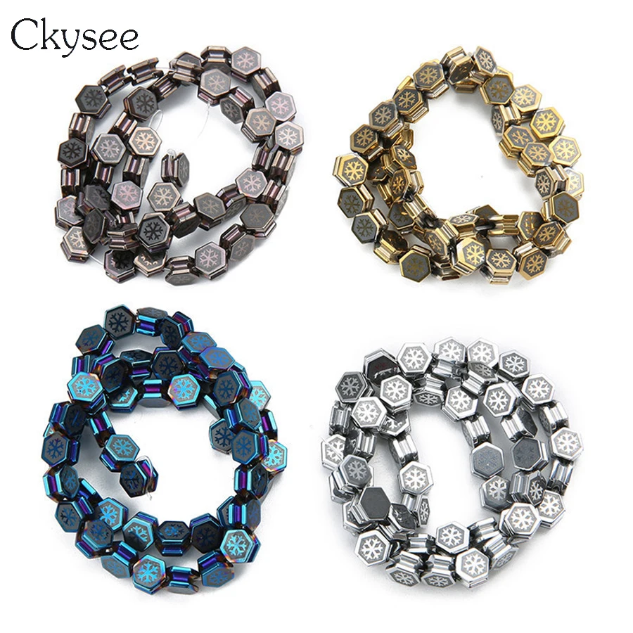 Ckysee approx.50 шт./партия шестигранные бусины из натурального камня гематит 8x9 | Отзывы и видеообзор