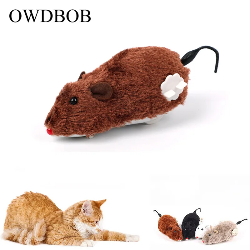 OWDBOB Pet Забавный Заводной Весна мощность мышь игрушка для кошек и собак механические движения моделирование крыса кошка игрушка Pet аксессуары