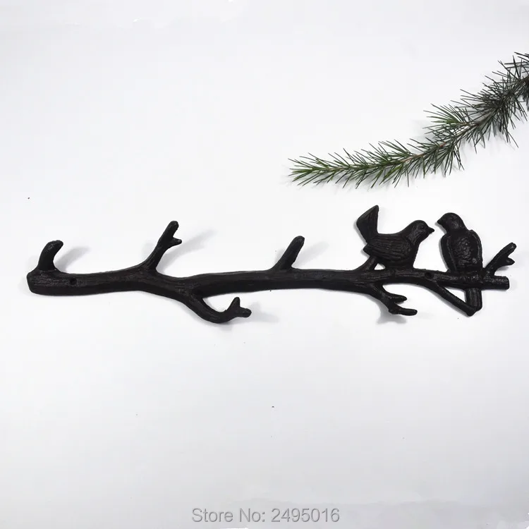 

Cast Iron Birds On Branch Hanger with 6 Hooks , Decorative Cast Iron Wall Hook Rack , for Coats, Hats, Keys, Towels, Clothes