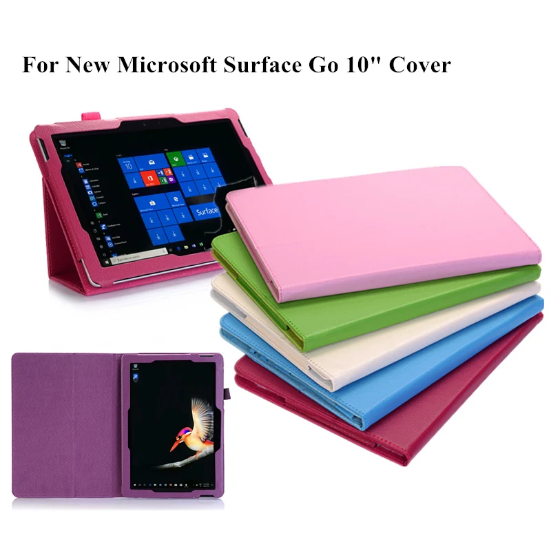 

2018 BEST Notebook Leather case for New Microsoft Surface Go 10.0 inch Cover Funda Tablet stand shell+One capacitive touch Pen