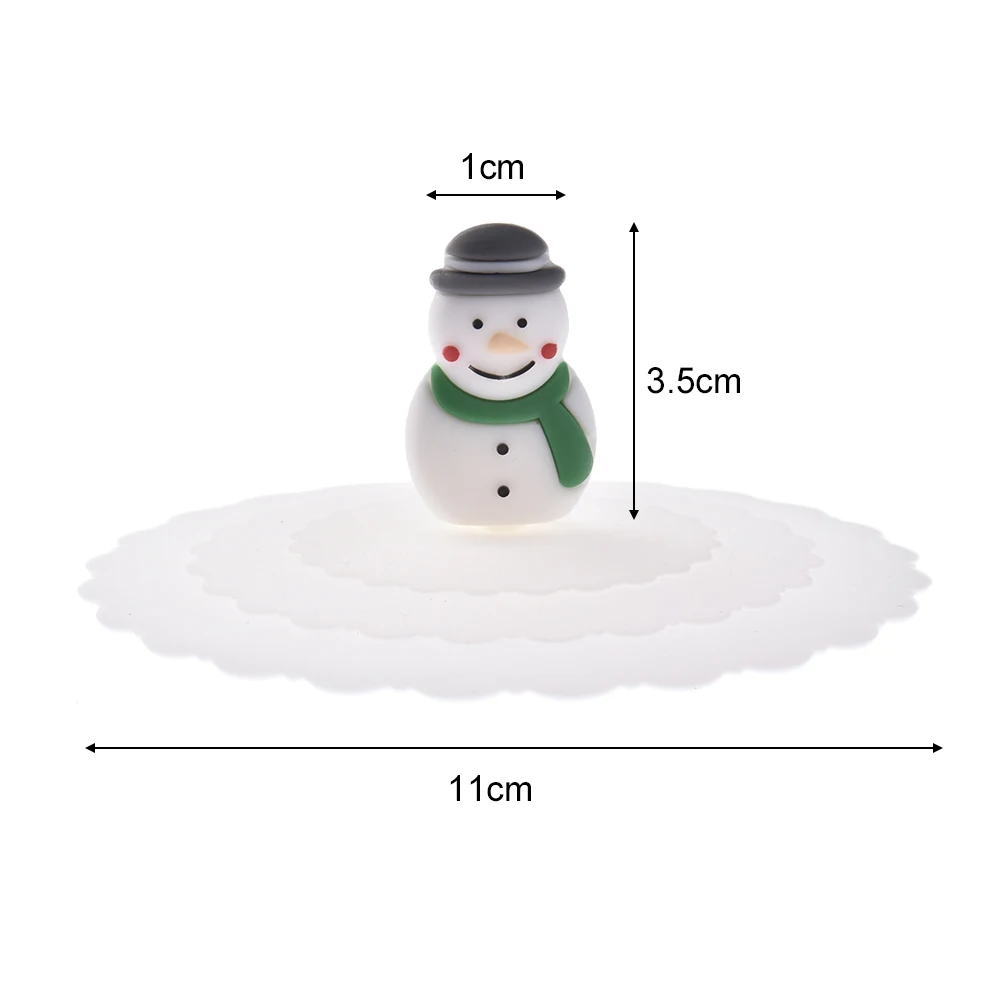 Силиконовые герметичные крышки чашки Рождественский Снеговик термостойкие многоразовые герметичные крышки Кухня аксессуары Чай чашки