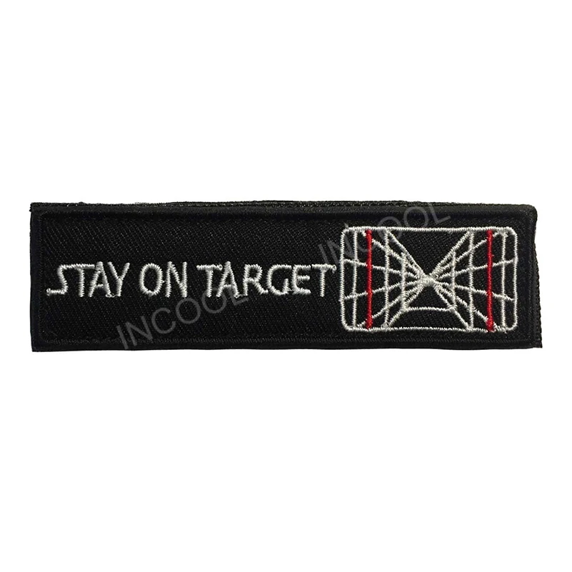 Stay on Target Embroidery Patch US Army Morale Patch Hook & Loop